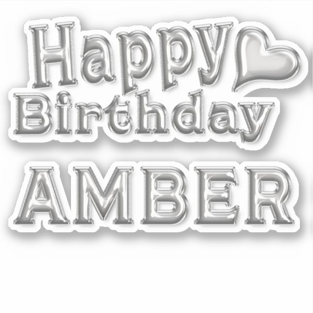 Adesivo Amber Happy Birthday silver Aufkleber Sticker (Frente)