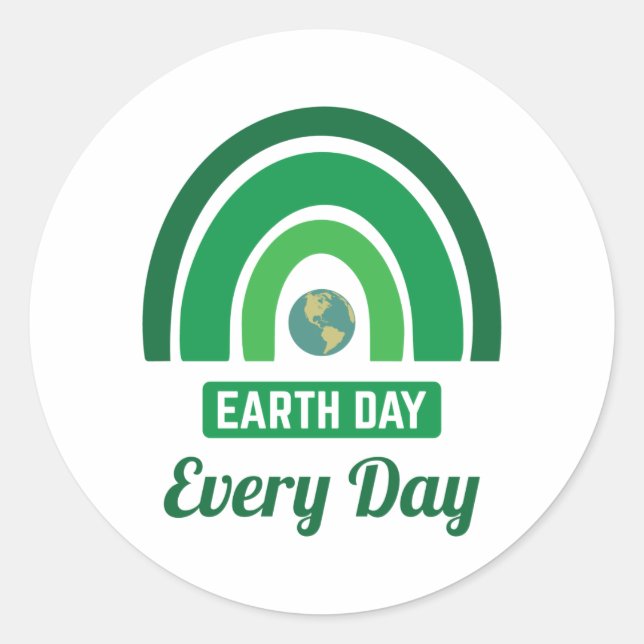 Adesivo Ambientalismo Verde Arco-Íris Dia da Terra Todos o (Frente)