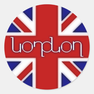 Adesivo Ambigram de "Londres" na bandeira BRITÂNICA