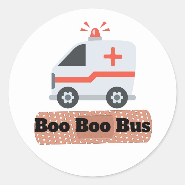 Adesivo Ambulância Boo Bus, Humor EMS (Frente)