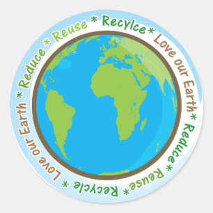 Adesivo Ame nossa terra reduzem-se, reúso, e recicl!
