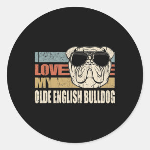 Adesivo Ame o meu velho Bulldog Inglês Legal Dog Vintage R