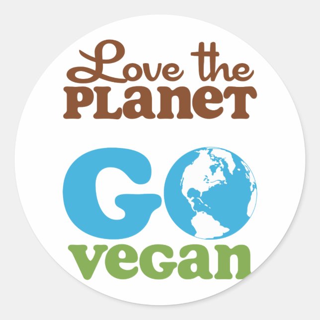 Adesivo Ame o planeta Go Vegan (Frente)