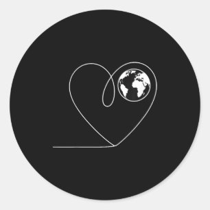 Adesivo Ame o planeta terra globo coração minimalista