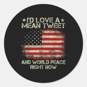 Adesivo Ame O Tweet Médio E A Paz Mundial Agora