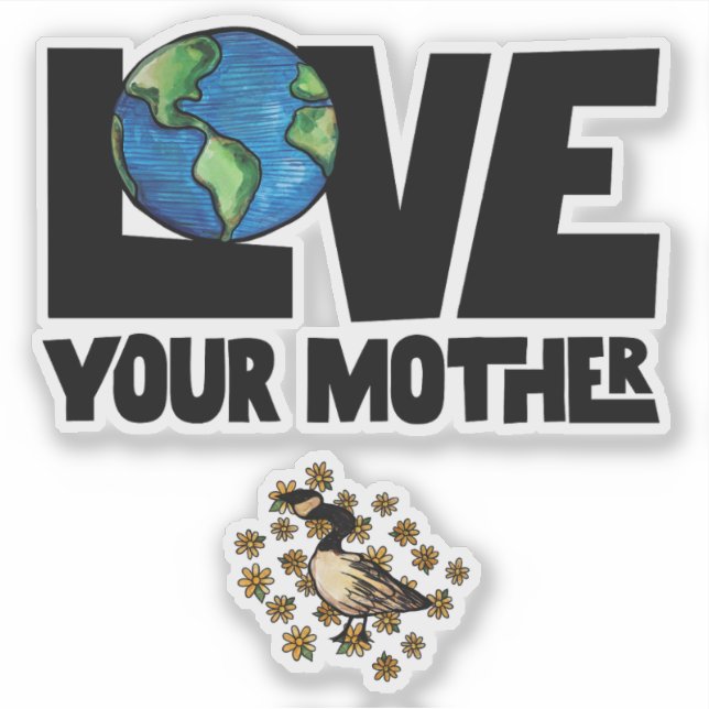 Adesivo Ame seu dia da Terra da Mãe (Frente)
