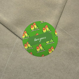 Adesivo Ame você x Adicionar seu texto Lovebird Namorados