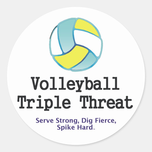Adesivo Ameaça Tripla de Voleibol (Frente)