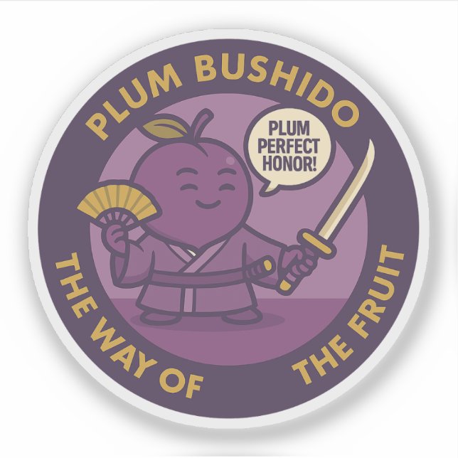 Adesivo Ameixa Perfeita Samurai da Fruta Honor  (Frente)