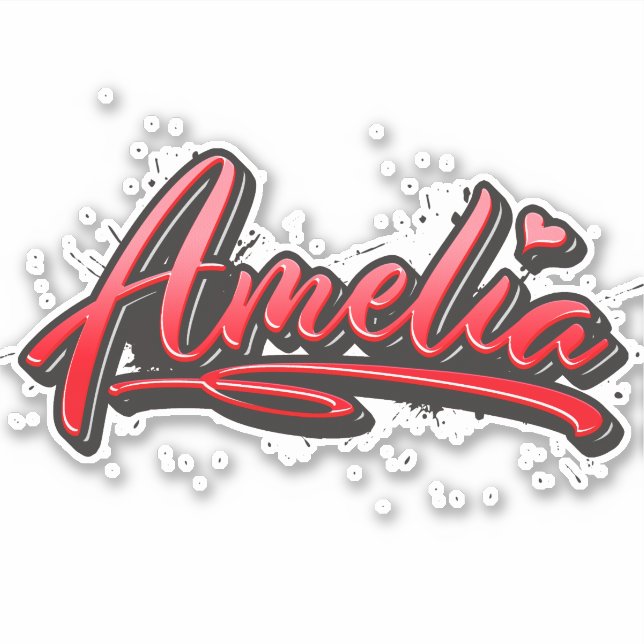Adesivo Amelia red Heart Graffiti Aufkleber Sticker (Frente)