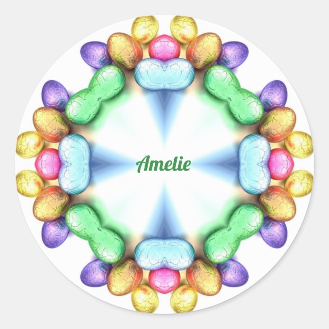 Adesivo AMELIE! PÁSCOA WOW! Páscoa De Ovos bonito Dando ~ (Frente)
