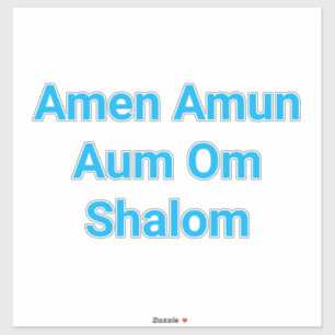 Adesivo Amen Amun Aum Om Shalom Hankamer Artjunkhaus Paz