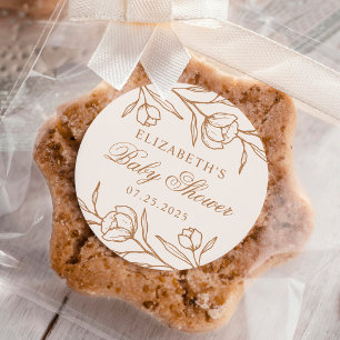 Adesivo Amêndoa Floral esboçada e Chá de fraldas de Cobre