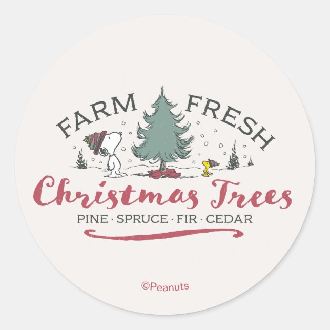 Adesivo Amendoins | Árvores de Natal Frescas da Fazenda (Frente)