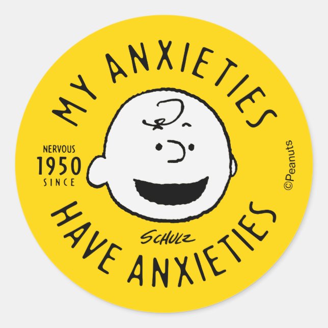 Adesivo Amendoins | Charlie Brown Nervous Desde 1950 (Frente)