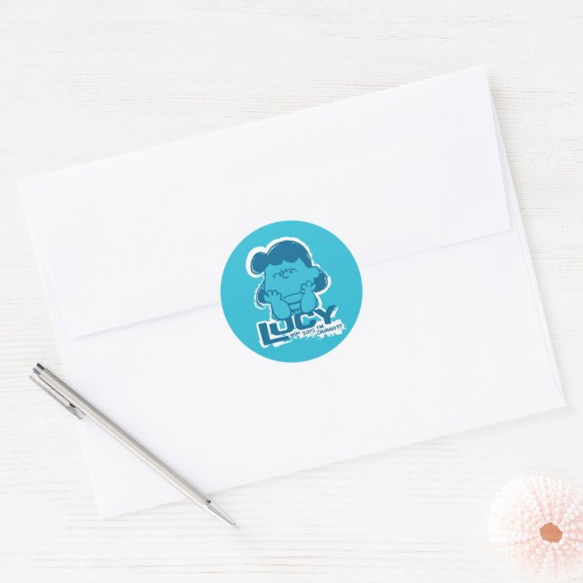 Adesivo Amendoins Lucy Quem diz que sou Crabby? (Envelope)