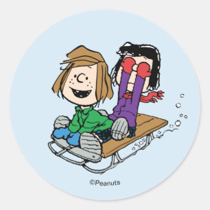 Adesivo Amendoins   Peppermint Patty e Marcie andando de t