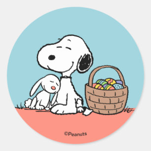 Adesivo Amendoins   Snoopy Feliz Páscoa