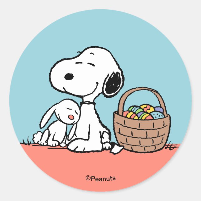 Adesivo Amendoins | Snoopy Feliz Páscoa (Frente)
