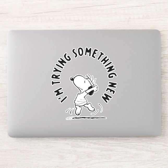 Adesivo Amendoins | Snoopy Tentando Algo Novo (Computador)
