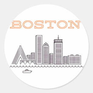 Adesivo América Boston City Skyline, Boston Mãe nos EUA Sk