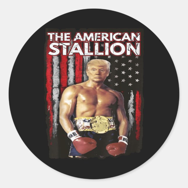 Adesivo America Boxer Trump Rocky Trump Meme Trump 2024 , (Frente)