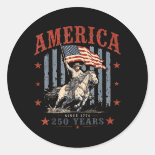 Adesivo América desde 1776 250 anos Cavalo de Montaria Cow