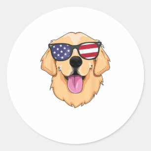 Adesivo America Ouro Retriever 4 de julho para Men Boys