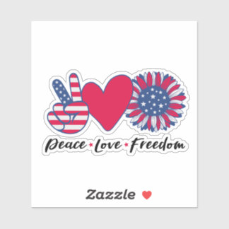 Adesivo América. Paz. Amor. Liberdade.