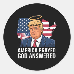 Adesivo América Rezou Deus Respondeu Engraçado Donald Trum