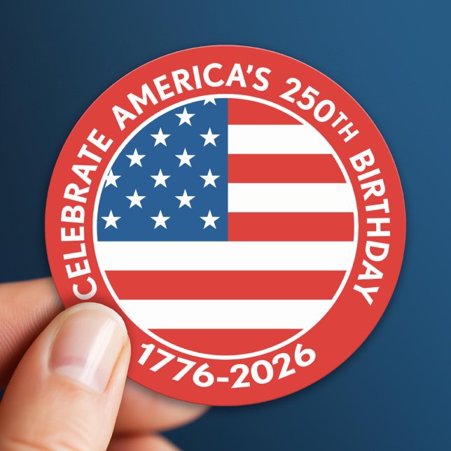 Adesivo America Semiquincentennial 1776-2026 USA 250 Flag (USA 250 - America's 250th Celebration 1776-2026)