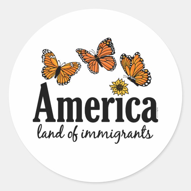 Adesivo América Terra De Imigrantes (Frente)