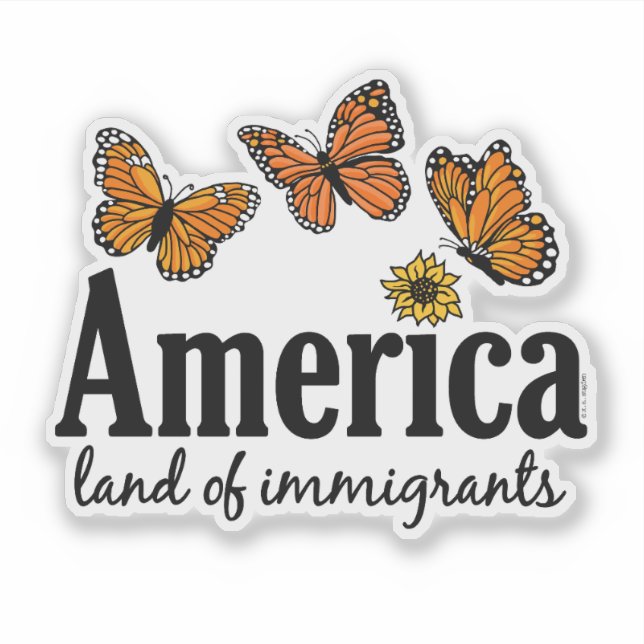 Adesivo América Terra De Imigrantes (Frente)