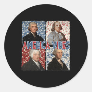 Adesivo America Vibes Retro 4 De Julho Presidentes América
