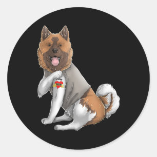 Adesivo American Akita I Love Mãe Tattoo Camiseta de cão M
