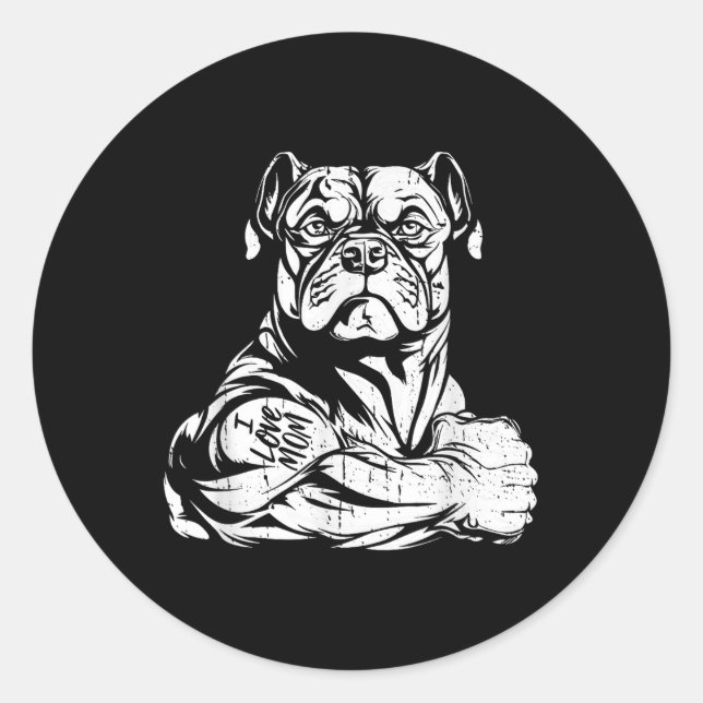 Adesivo American Bully Biceps Tattoo Pet - Raça De Cachorr (Frente)