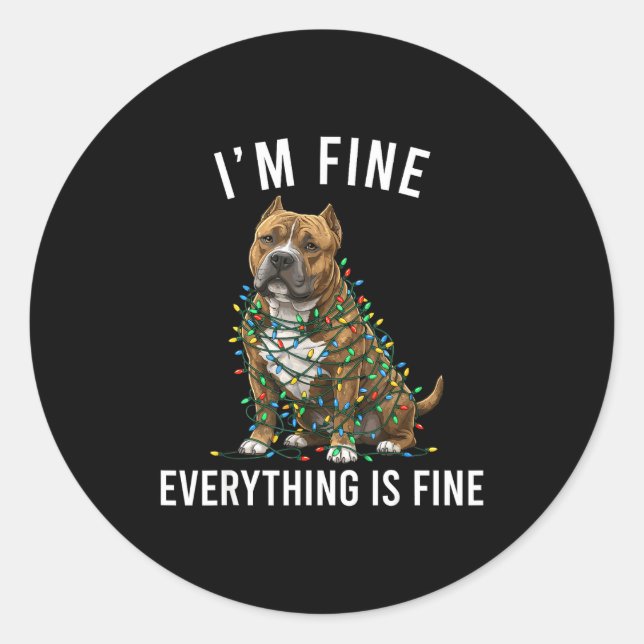 Adesivo American Bully Christmas I'm Fine Everything Is Fi (Frente)