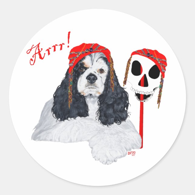Adesivo American Cocker Spaniel Pirata (Frente)