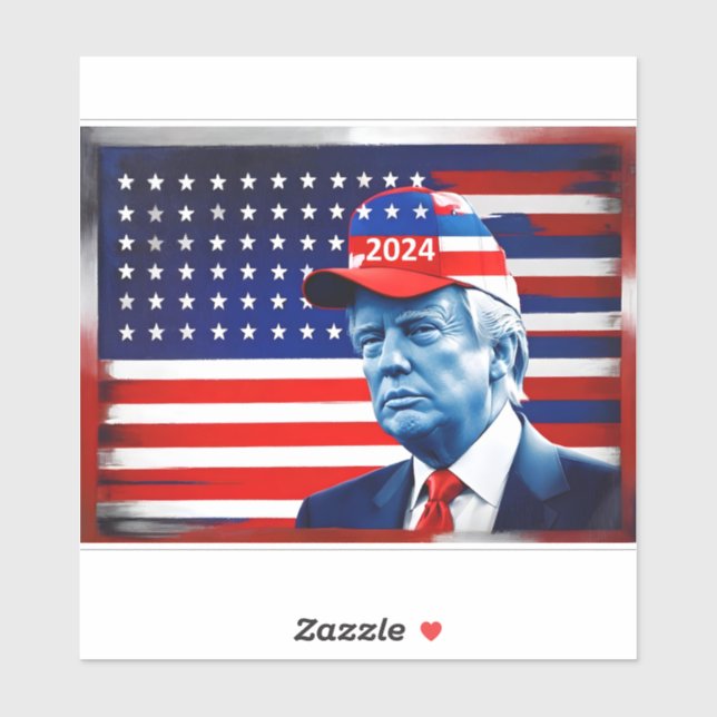 Adesivo American Donald Trump 2024 Flag (Folha)