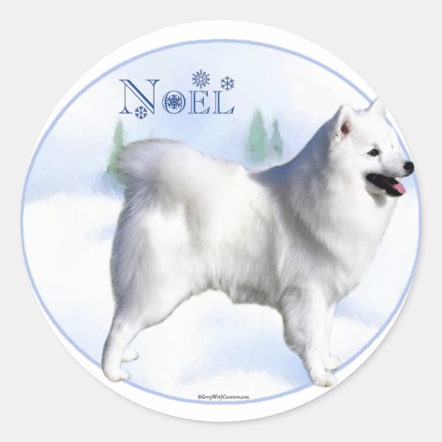 Adesivo American Eskimo Dog Noel (Frente)