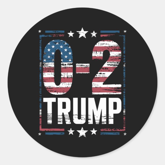 Adesivo American Flag 0-2 Trump 2024 (Frente)