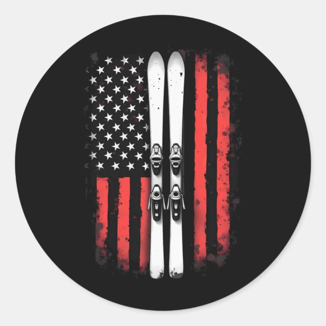Adesivo American Flag Alpino Skiier (Frente)