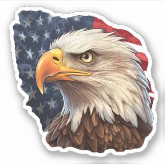 Adesivo American Flag Bald Eagle