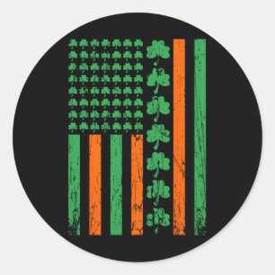 Adesivo American Flag Clovers St Patricks Irish Shamroc