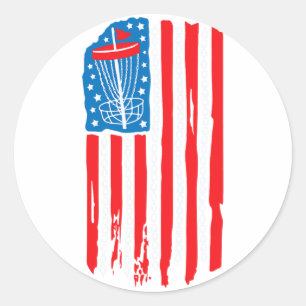 Adesivo American Flag Disc Golf Bysket Chain 4 De Julho M