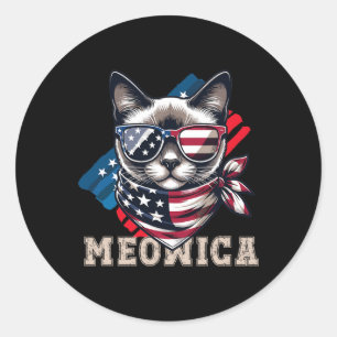Adesivo American Flag Engraçado Cat Memória Patriótica Meo