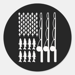 Adesivo American flag fishing design for men women