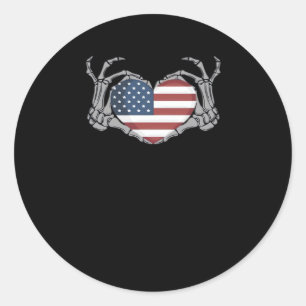 Adesivo American Flag Heart Feed