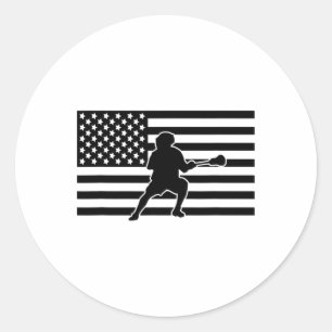 Adesivo American Flag Lacrosse Roupa - Lacrosse