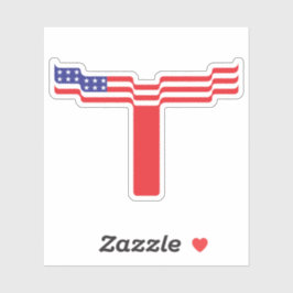 Adesivo American Flag Letter T Monogram